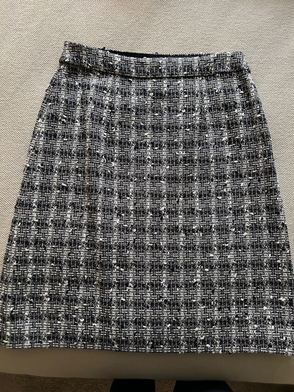 Brooks Brothers Black and White Tweed A-Line Skirt